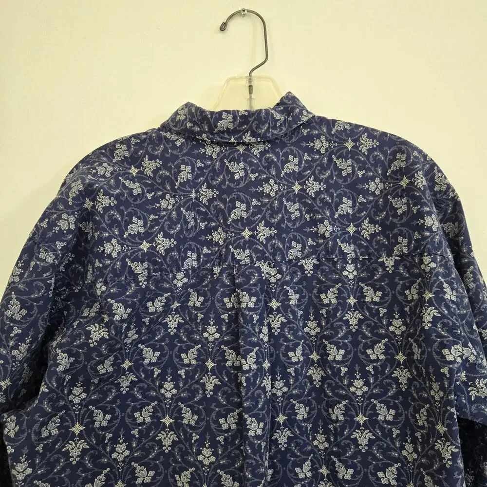 Vintage Banana Republic Floral Printed Shirt Cotton Office Work Men Medium